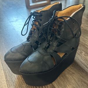 SOLD Jeffrey Campbell Stein Platform Cutout Lace Up Booties